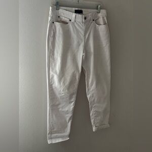 Talbots Simply Flattering Collection Boyfriend off white mid rise denim pants 8P